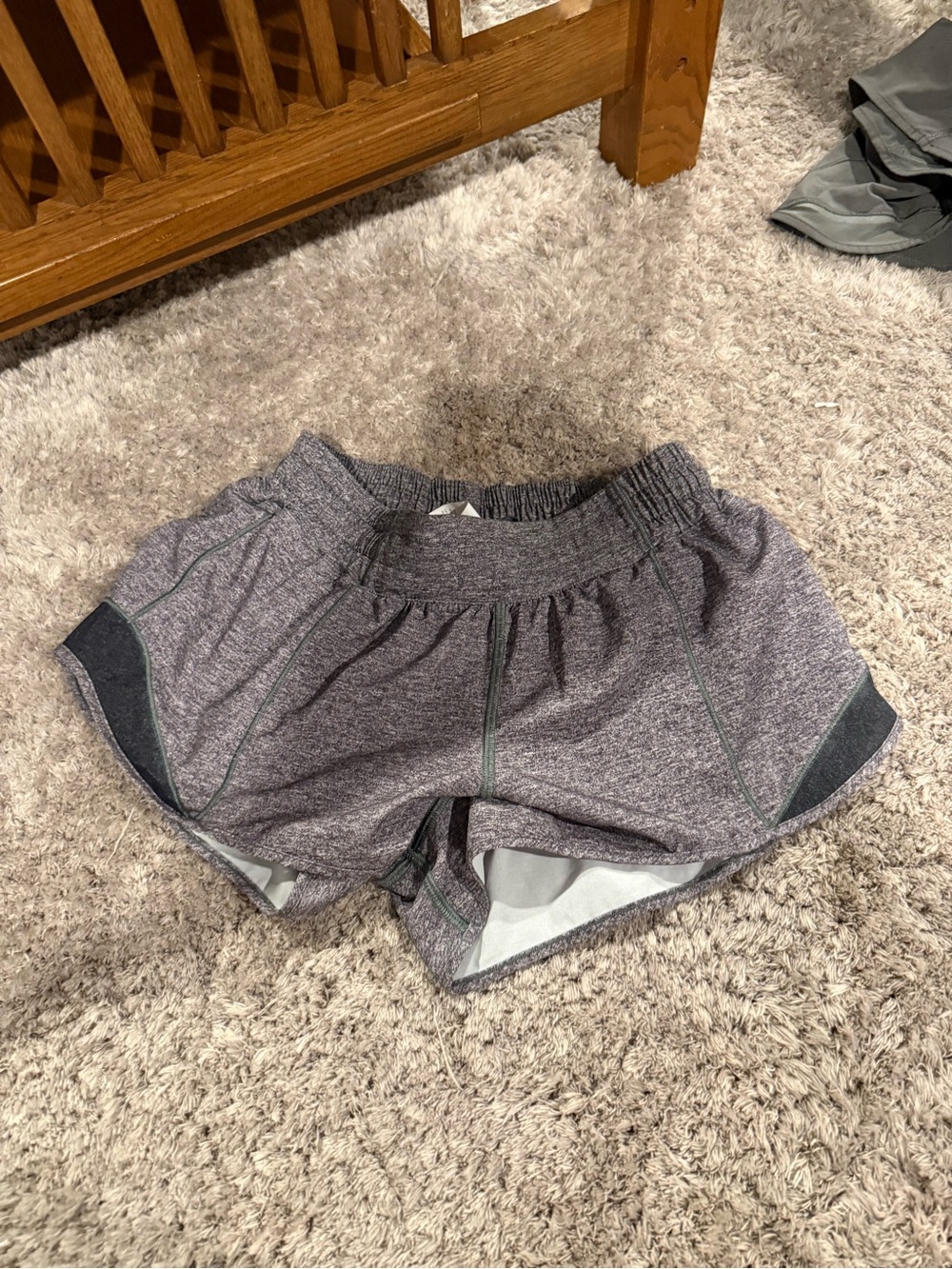 lululemon athletica Heathered Gray Athletic Shorts with Contrast Panels